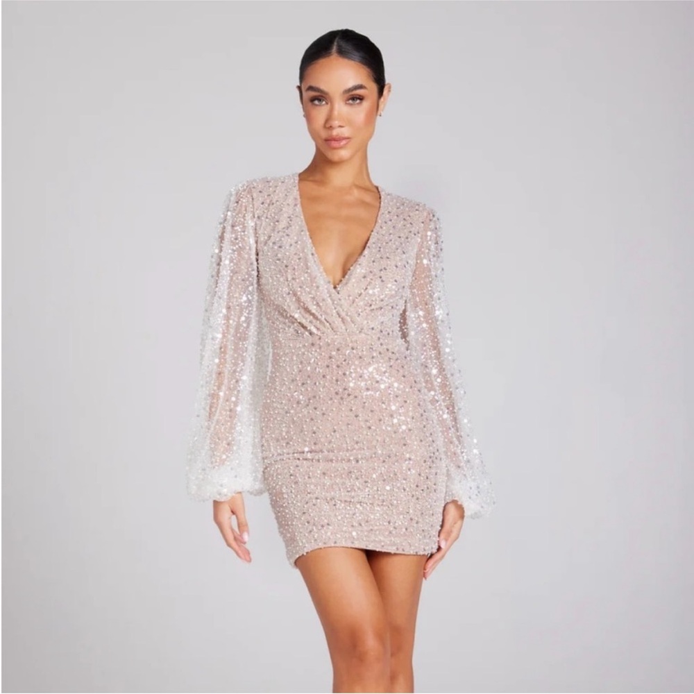 NADINE MERABI Maya Sequin Mini Dress